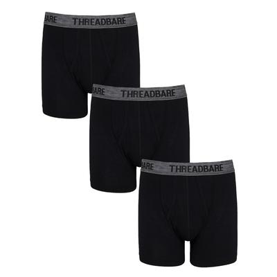 Threadbare Mens Black 3 Pack 'lennie' A-front Trunks - Size X-large | Threadbare Sale | Discount Designer Brands