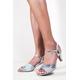 Where's That From Womens Stormi Low Heel Sandals With Buckle Ankle Strap - Moon Silver - Size UK 9 | Where's That From Sale | Discount Designer Brands