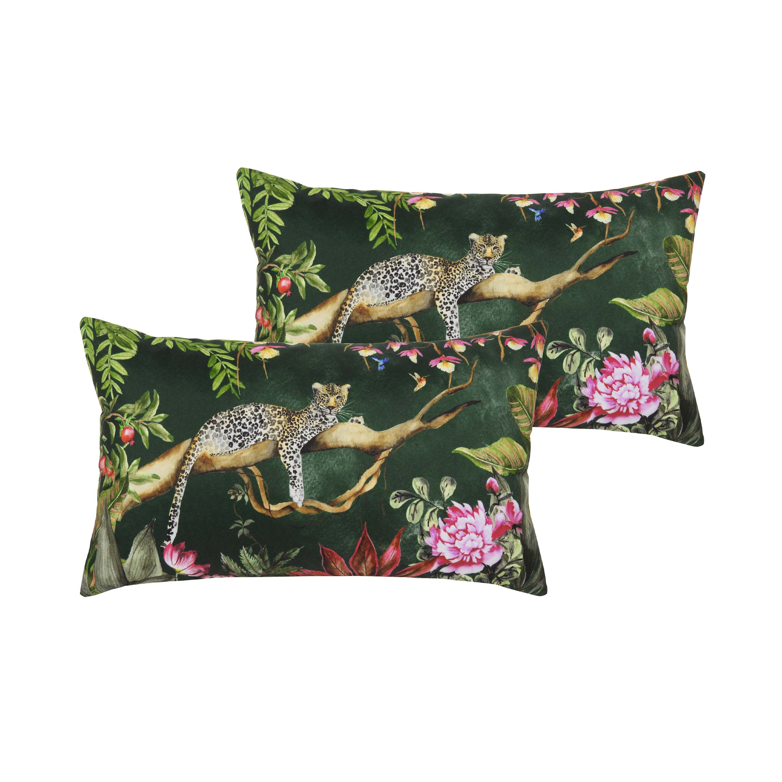 Evans Lichfield Leopard Cushions (twin Pack) - Green - One Size | Evans Lichfield Sale | Discount Designer Brands