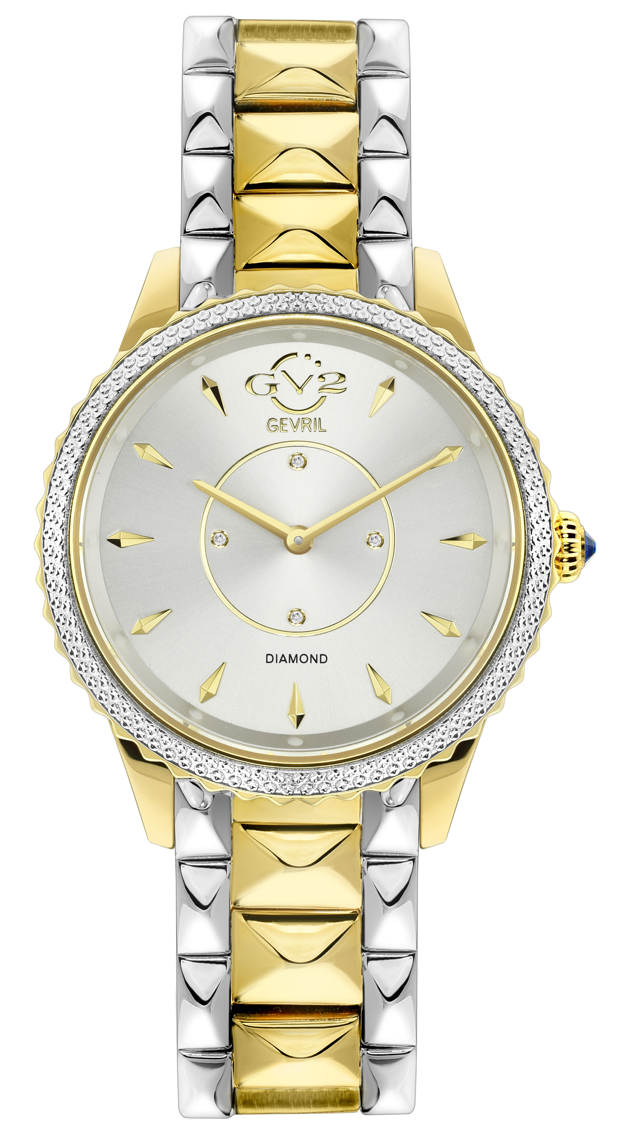 Gv2 Siena Womens Swiss Quartz Diamond Silver Dial Stainless Steel Watch - Silver & Gold - One Size | Gv2 Sale | Discount Designer Brands