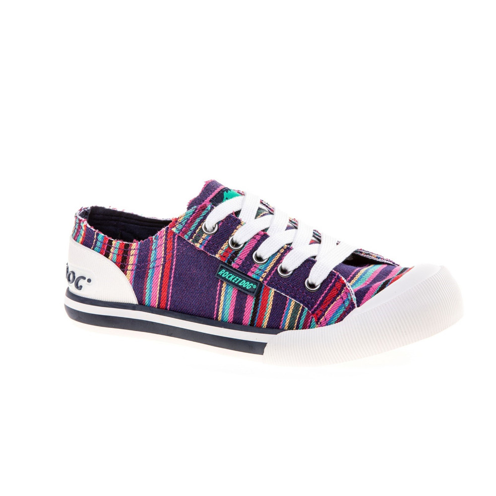 Rocket Dog Womens Jazzin Canvas Aloe Lace Up Trainers - Purple Cotton - Size UK 7 | Rocket Dog Sale | Discount Designer Brands