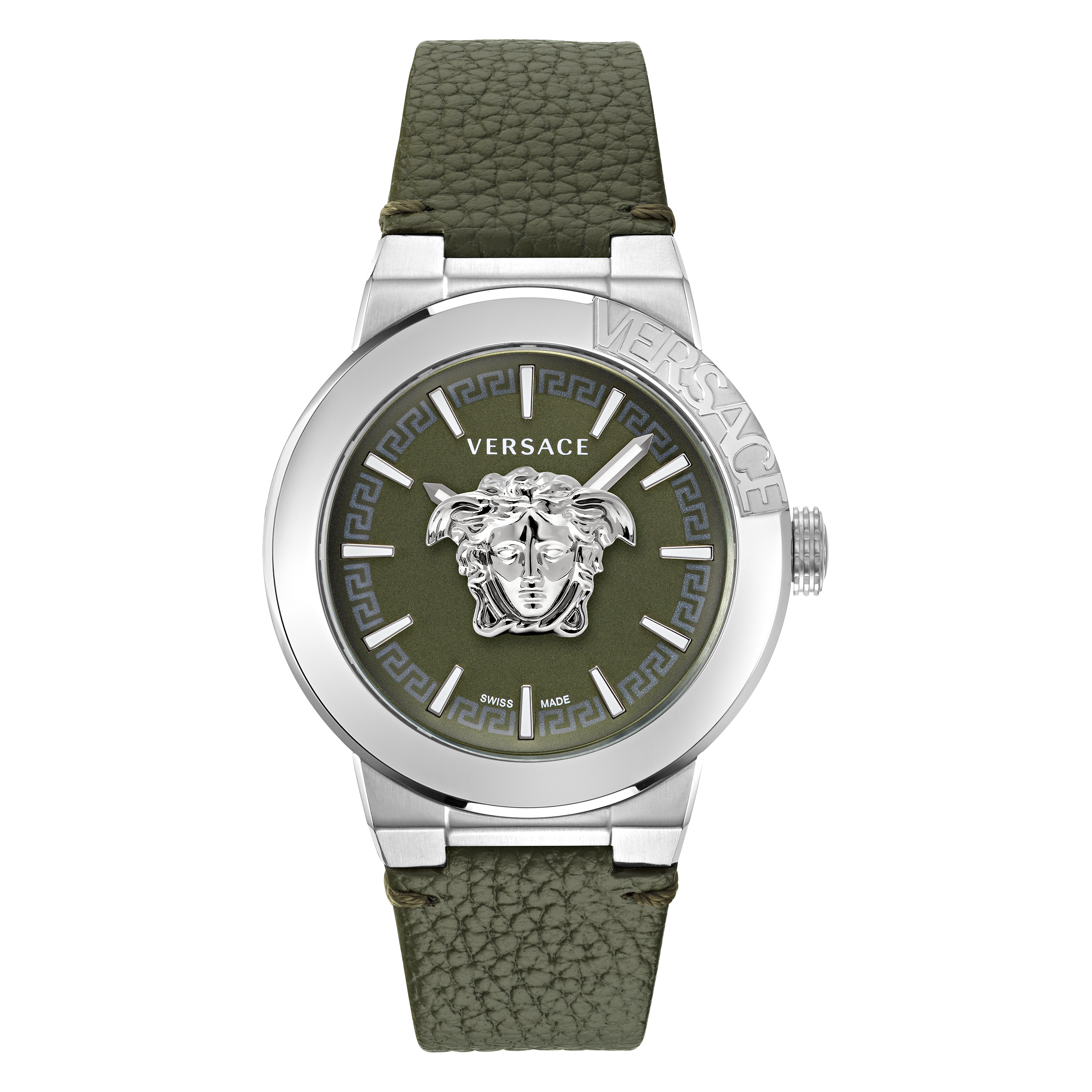 Versace Medusa Infinite Gent Mens Green Watch VE7E00123 Leather - One Size | Versace Sale | Discount Designer Brands