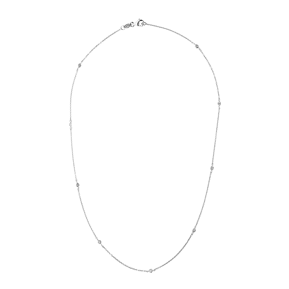 Diadema Womens - Necklace Tiffany's - 9 Diamonds - White Gold - One Size | Diadema Sale | Discount Designer Brands