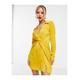 Asos Design Womens Satin Twist Mini Dress With Collar in Gold - Size 4 UK | Asos Design Sale | Discount Designer Brands