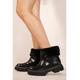 Where's That From Womens 'Margot' Platform Fur Lined Chealsea Boots In Black - Size UK 4 | Where's That From Sale | Discount Designer Brands