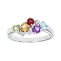 Diamant L'Eternel Womens Ladies 9ct White Gold Diamond & Multi Gem Stone Dress Ring - Size P (Rings)