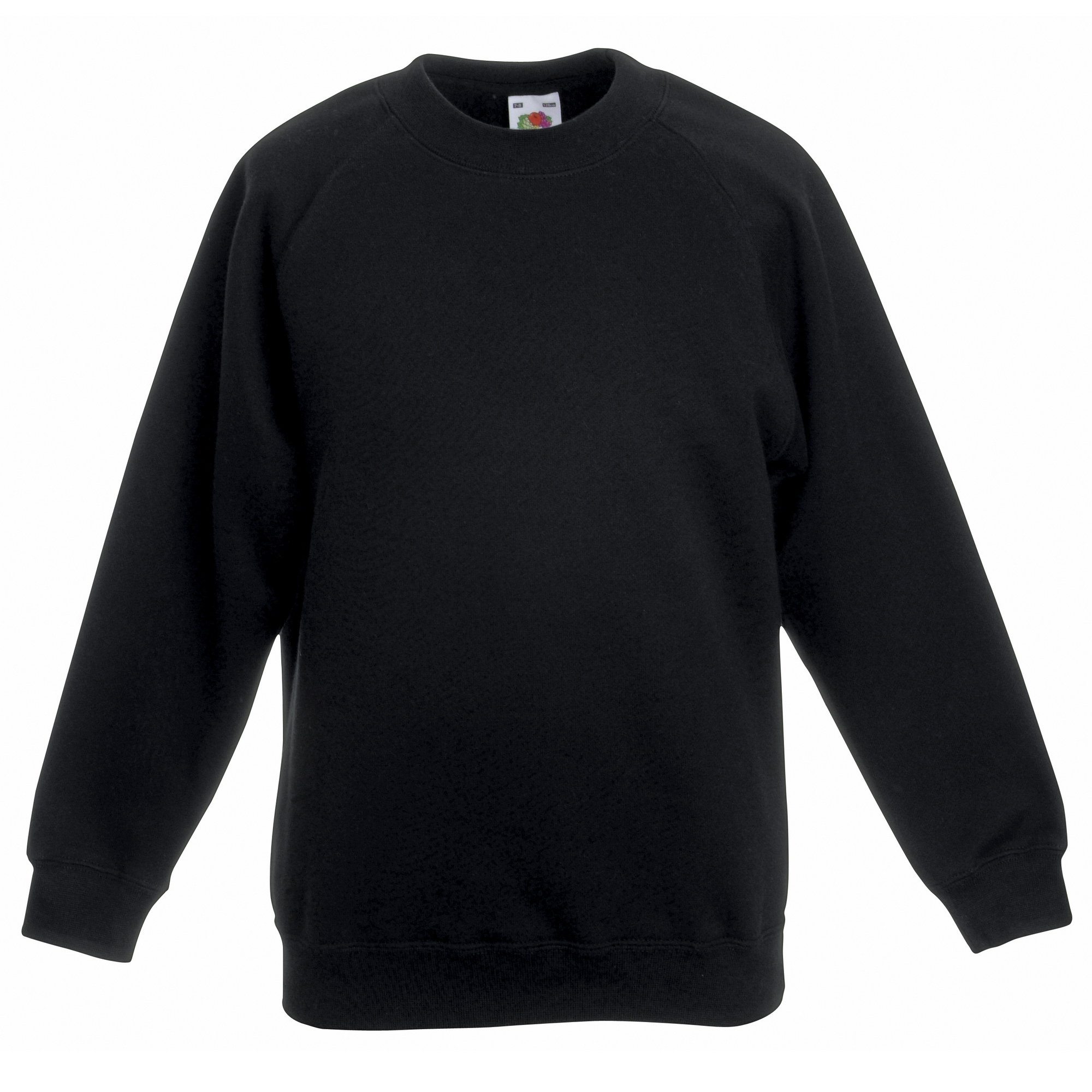 Fruit of the Loom Childrens Unisex Raglan Sleeve Sweatshirt (Pack of 2) (Black) - Size 7-8Y | Fruit of the Loom Sale | Discount Designer Brands