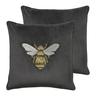 Paoletti Hortus Cushions (Twin Pack) - Dark Grey - Size 50 cm x 50 cm | Paoletti Sale | Discount Designer Brands