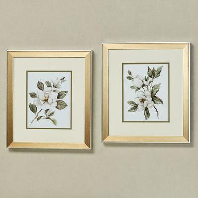 Magnolia Morning Framed Wall Art Off White Set of Two, Set of Two, Off White