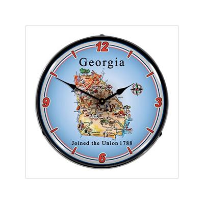 Collectable Sign and Clock State of Georgia Backlit Wall Clock