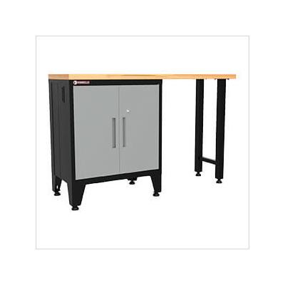 Armadillo Tough Grey 2-Piece Garage Cabinet Set with Levelers