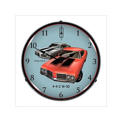 Collectable Sign and Clock 1970 442 W-30 and W-31 Backlit Wall Clock