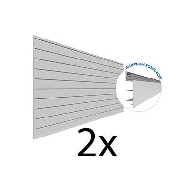 Proslat 8 ft. x 4 ft. PROCORE PVC Slatwall (Grey 2-Pack)