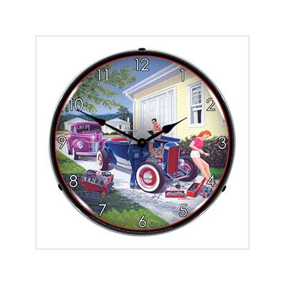 Collectable Sign and Clock Shade Tree Mechanic Backlit Wall Clock