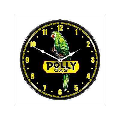 Collectable Sign and Clock Polly Gas Backlit Wall Clock