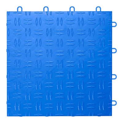 GearTile Diamond Pattern 12" x 12" Royal Blue Garage Floor Tile (48 Pack)