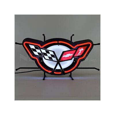 Neonetics Corvette C5 Flags 24-Inch Neon Sign