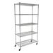 SafeRacks NSF 5-Tier Wire Shelving Rack with Wheels 36"W x 72"H x 18"D