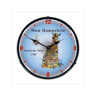 Collectable Sign and Clock State of New Hampshire Backlit Wall Clock