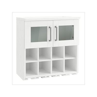 NewAge Home Bar White Wall Wine Rack Cabinet