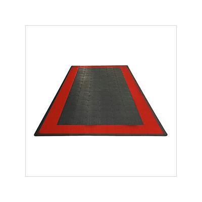 Swisstrax Diamondtrax Home Single Car Garage Floor Tile Mat (Jet Black / Racing Red)