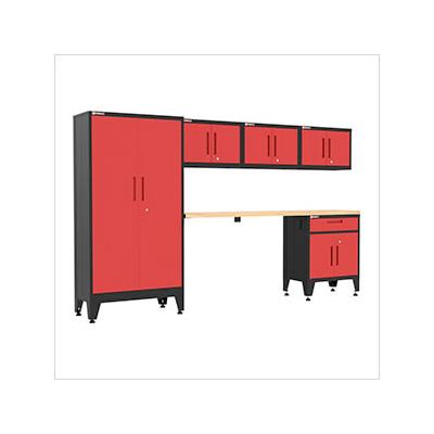 Armadillo Tough Red 6-Piece Garage Cabinet Set with Levelers