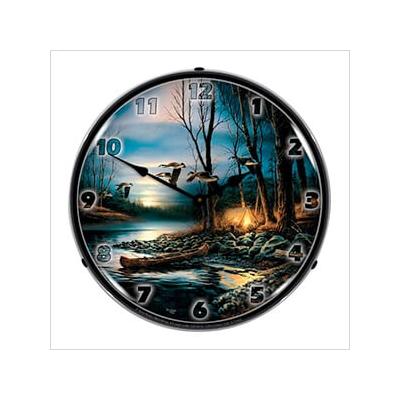 Collectable Sign and Clock Evening Glow Backlit Wall Clock