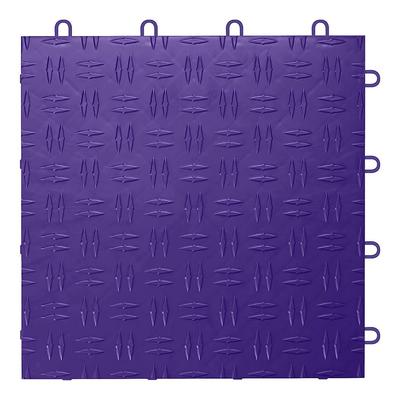 GearTile Diamond Pattern 12" x 12" Purple Garage Floor Tile (48 Pack)