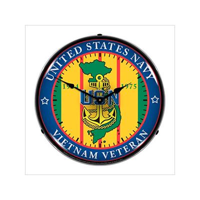 Collectable Sign and Clock Navy Vietnam Veteran Backlit Wall Clock