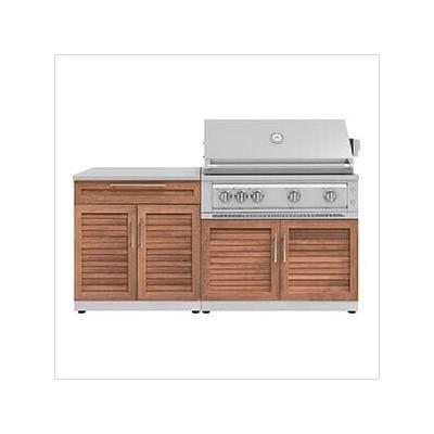 NewAge Outdoor Kitchens Grove 4-Piece Outdoor Kitchen Set with 40-Inch Liquid Propane Platinum Grill