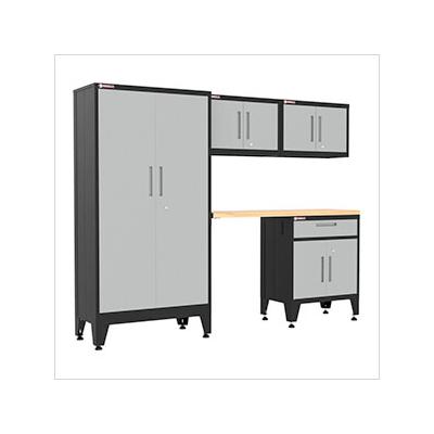 Armadillo Tough Grey 5-Piece Garage Cabinet Set with Levelers