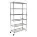 SafeRacks NSF 6-Tier Wire Shelving Rack with Wheels 48"W x 72"H x 18"D