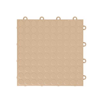 GearTile Coin Pattern 12" x 12" Beige Garage Floor Tile (12 Pack)