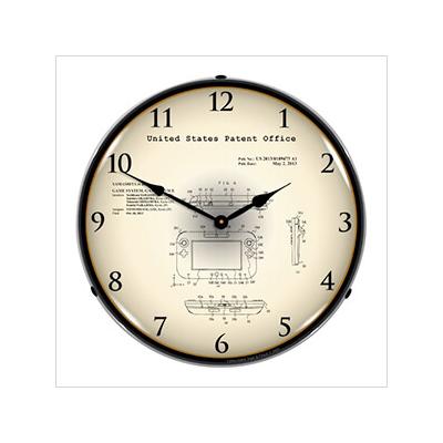 Collectable Sign and Clock 2012 Nintendo Wii U Patent Blueprint Backlit Wall Clock