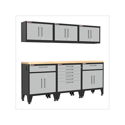 Armadillo Tough Grey 7-Piece Garage Cabinet Set with Levelers