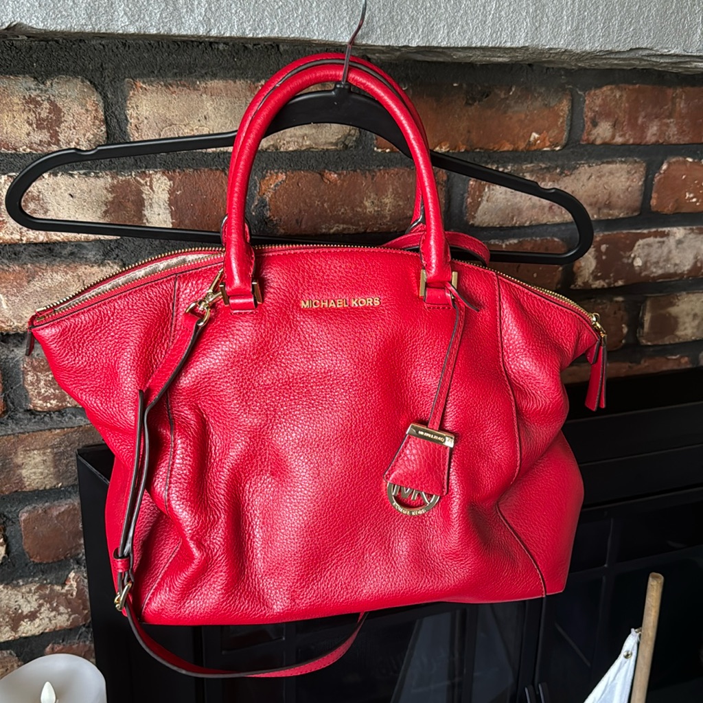 Michael Kors Bags | Cherry Red Micheal Kors Handbag With Shoulder Strap | Color: Red | Size: Os