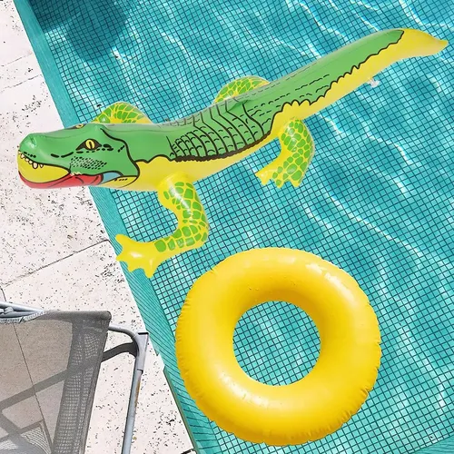 2Pcs PVC Schwimmen Pool Lustige Wasser Spielzeug Blow Up Krokodil Spielzeug Aufblasbare Spielzeug