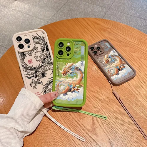 Mode China Dragon Handy hülle für iPhone 15 14 13 12 11 Pro Max Mini XR XS X 7 8 plus weiche TPU