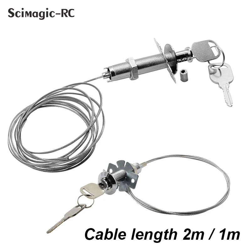 Garagentor-Entriegelungs-Notfallschlüsselschloss, 1 m, 2 m Kabellänge für Schiebeklappe, Garage, einfach zu installieren Image