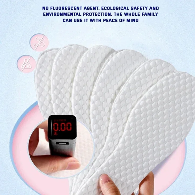 5 Paare/paket Einweg Einlegesohlen Natur Holz Zellstoff Einlegesohle Männer Frau Dünne Sport Schuhe Sohle Atmungsaktiv Schweiß Weichen Komfort Schuh Pads Image