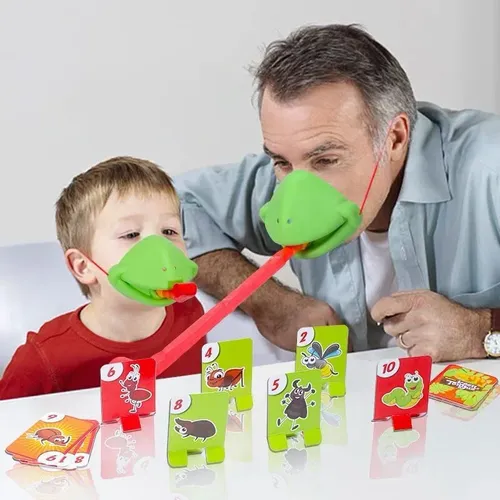 Frosch Eidechse Maske wedeln Zunge lecken Karten Brettspiele für Kinder Familie Party Spielzeug Anti