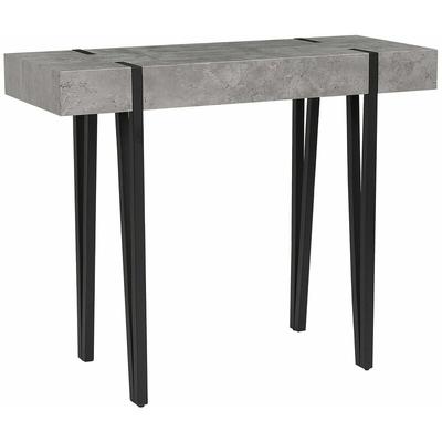 Konsolentisch Grau Schwarz 40 x 100 cm mdf Tischplatte Metallgestell Betonoptik Rechteckig