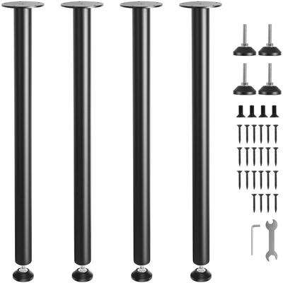 Vevor - 4er-Set Tischbeine Tischkufen 762mm hoch 110mm Montageplatte Kohlenstoffstahl mattschwarze Image