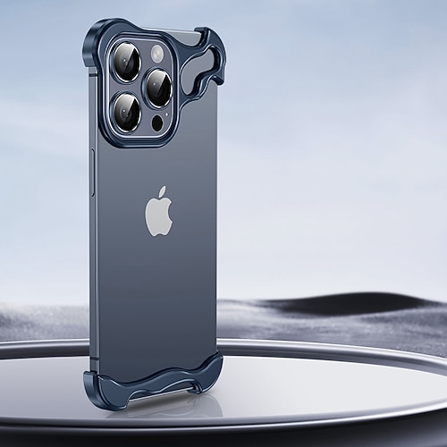 Handy Hülle Handyhüllen Für iPhone 17 Pro Max 17 Air 15 14 Pro Max Plus 13 12 11 Pro Max Rahmenlose Stoßstangenhülle Abnehmbar Kameralinsenschutz Stoßfest Beschichtung Metall Image