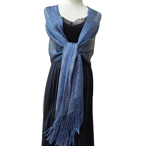 Wraps für Hochzeitsgäste Glitzer Strahlend Funkelnd Ärmellos Polyester Hochzeit Schals Mit Quaste Für Hochzeit Herbst Image