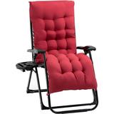 YiSHOP Zero Gravity Chair Folding Reclining Lounge Chair with Padded Cushion Side Tray for Indoor and Outdoor Supports up to 264 lbs Red