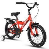 Kids Bike 16 inch for Boys & Girls with Training Wheels Freestyle Kids Bicycle with fender and carrier.