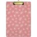 Bestwell Pink Waterlily Lotus Clipboards for Kids Student Women Men Letter Size Plastic Low Profile Clip 9 x 12.5 in