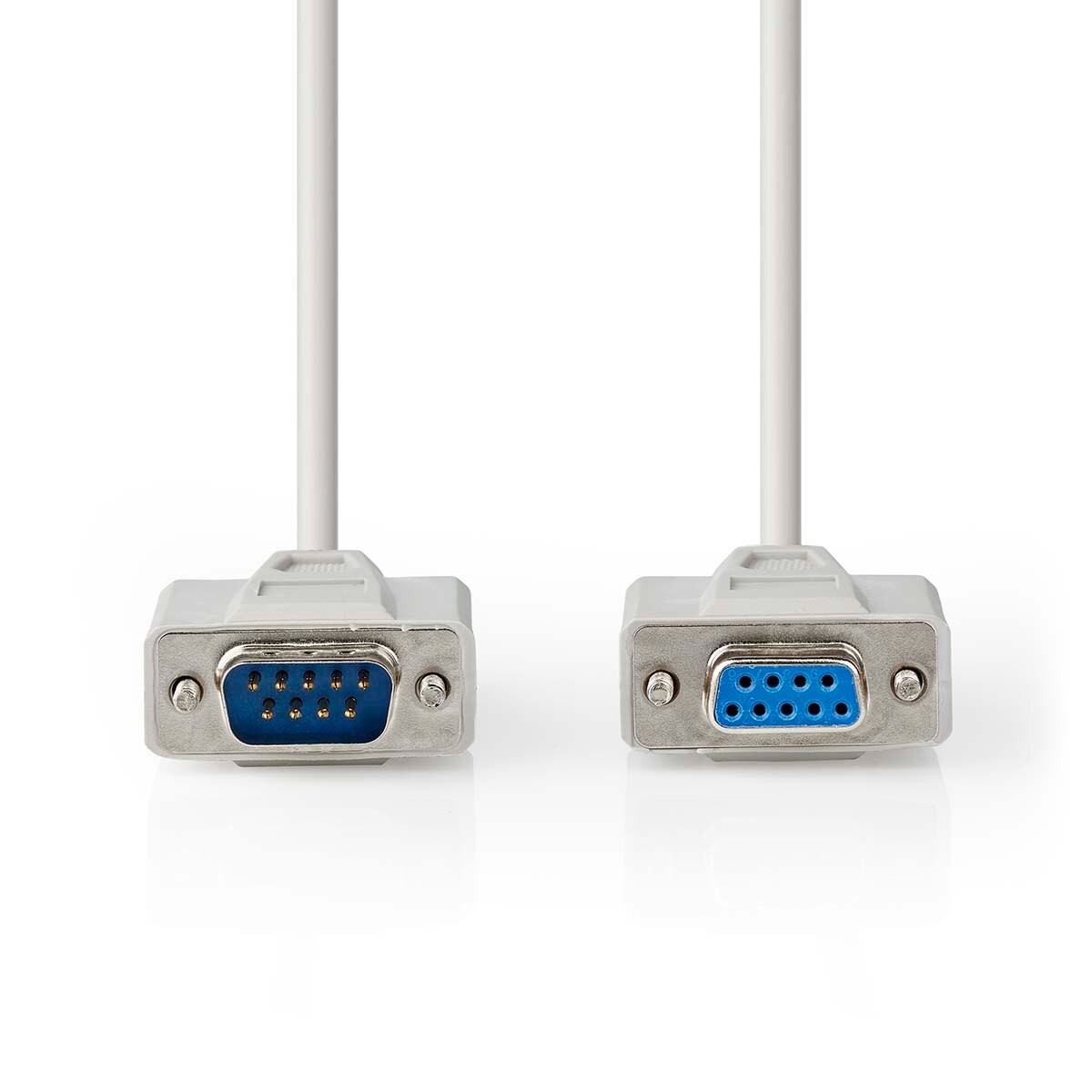 Nedis Serielles Kabel - D-SUB 9-Pin Stecker - D-SUB 9-Pin-Buchse - Vernickelt - 5.00 m - Rund - PVC - Elfenbein - Label Image