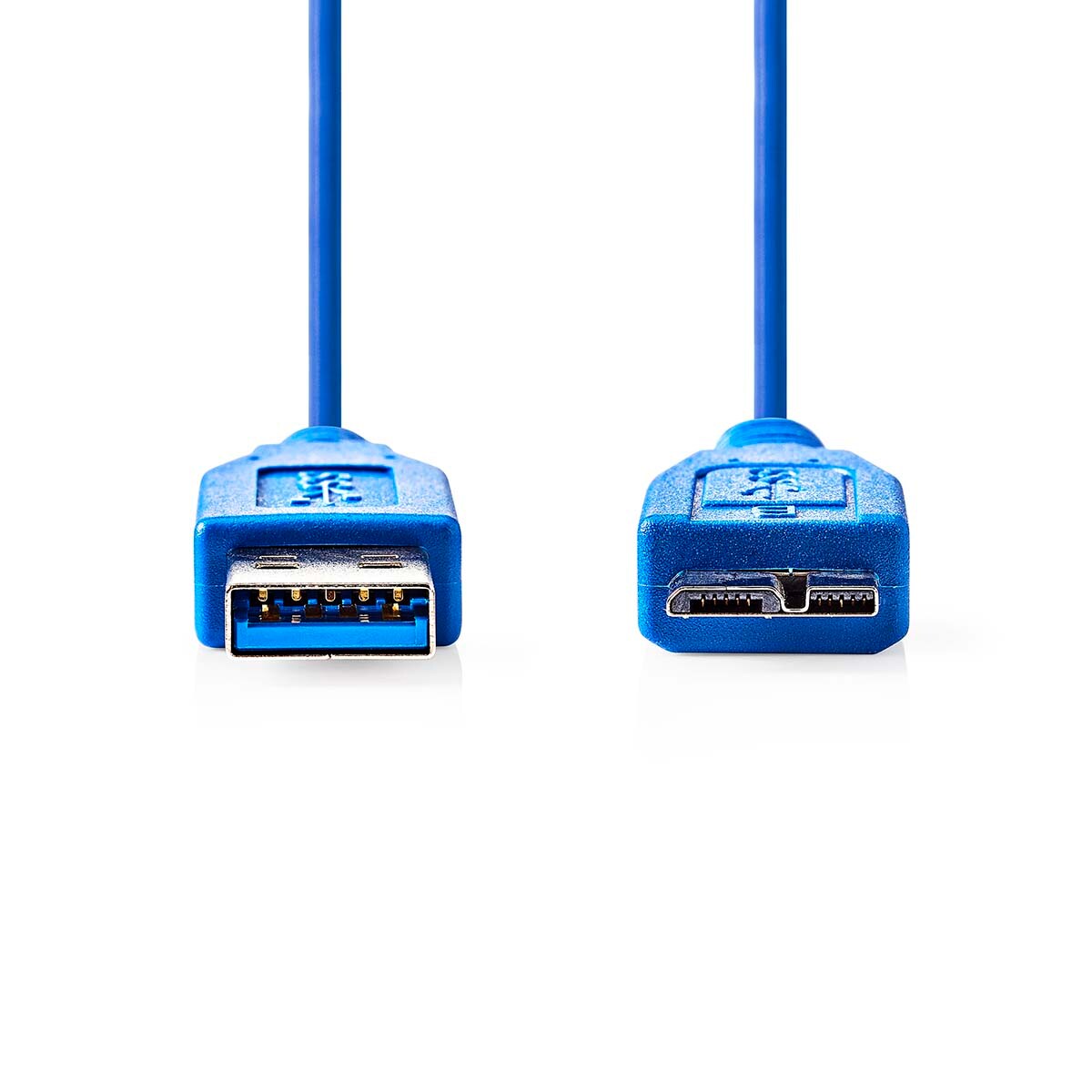 Nedis USB-Kabel - USB 3.2 Gen 1 - USB-A Stecker - USB Micro-B Stecker - 5 Gbps - Vernickelt - 5.00 m - Rund - PVC - Blau - Umschlag Image